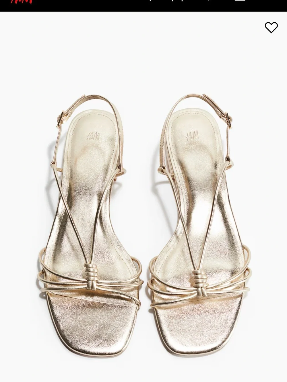 H&M Rose Gold Strappy Slingback Sandals